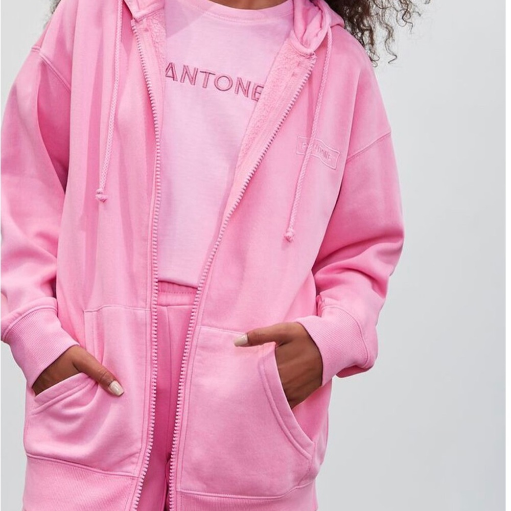 Oversized Pink Zip Up Sweater